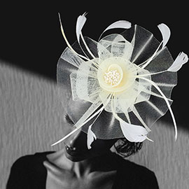 Feather Mesh Flower Fascinator / Headband
