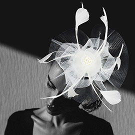 Feather Mesh Flower Fascinator / Headband