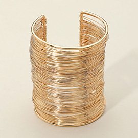 Metal Wire Wide Cuff Bracelet