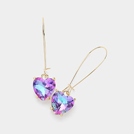 Heart Stone Cluster Dangle Earrings