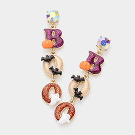 Enamel BOO Message Dangle Earrings