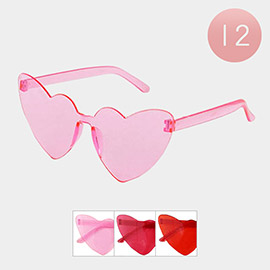 12PCS - Acrylic Tinted Heart Glasses
