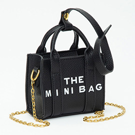 THE MINI BAG Message Pointed Faux Leather Bag Charm / Mini Bag / Crossbody Bag