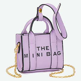 THE MINI BAG Message Pointed Faux Leather Bag Charm / Mini Bag / Crossbody Bag