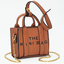 THE MINI BAG Message Pointed Faux Leather Bag Charm / Mini Bag / Crossbody Bag