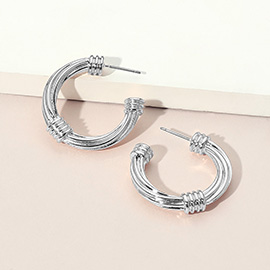 Textured Metal Hoop Earrings