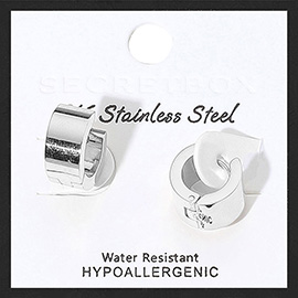 SECRET BOX_Stainless Steel Mini Huggie Hoop Earrings