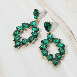 Marquise Stone Cluster Ring Dangle Evening Earrings