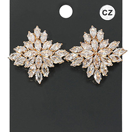 Marquise CZ Stone Cluster Evening Earrings