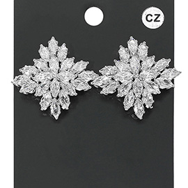Marquise CZ Stone Cluster Evening Earrings