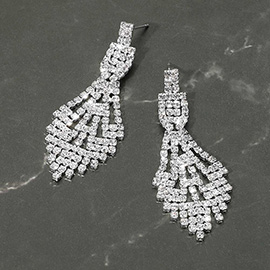 Rhinestone Paved Chandelier Evening Earrings
