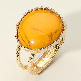 Bold Resin Stone Hinged Bangle Bracelet