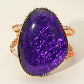 Bold Resin Stone Hinged Bangle Bracelet