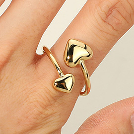 SECRET BOX_Stainless Steel Heart Tip Adjustable Ring