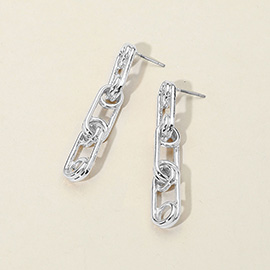 SECRET BOX_Sterling Silver Dipped Chain Drop Earrings