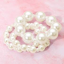 3PCS - Pearl Stretch Multi Layered Bracelets