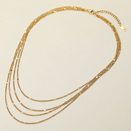 SECRET BOX_Stainless Steel Layered Chain Necklace