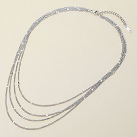 SECRET BOX_Stainless Steel Layered Chain Necklace