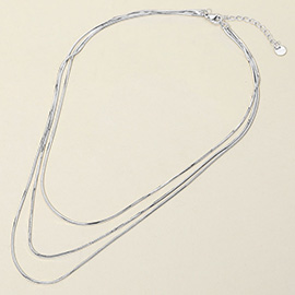 Secret Box_Triple Layered Metal Necklace