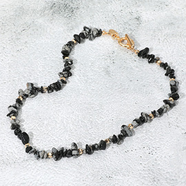 Semi Precious Natural Stone Beaded Necklace