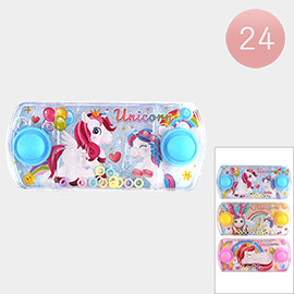 24PCS - Unicorn Character Printed Water Ring Toss Game Toys