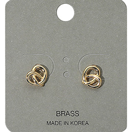 Mini Metal Pretzel Stud Earrings