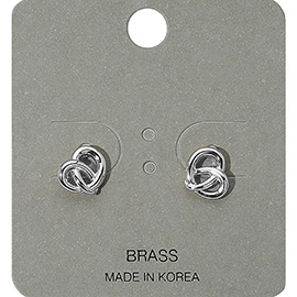 Mini Metal Pretzel Stud Earrings
