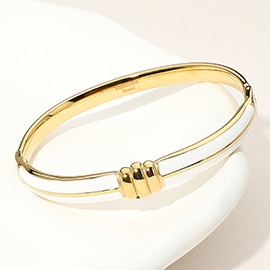 Stainless Steel Enamel Hinged Bangle Bracelet