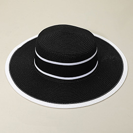 Woven Wide Brim Boater Hat