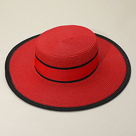 Woven Wide Brim Boater Hat