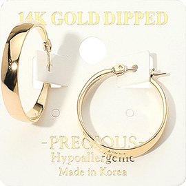 14K Gold Dipped Hypoallergenic Hoop Earrings