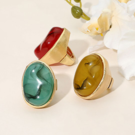 Marbled Oval Stone Stretch Ring
