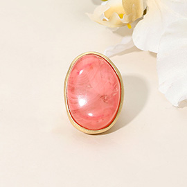 Marbled Oval Stone Stretch Ring