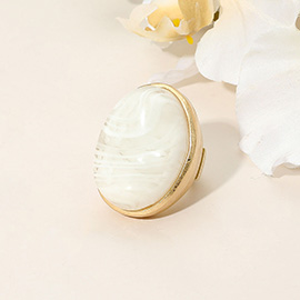 Marbled Oval Stone Stretch Ring