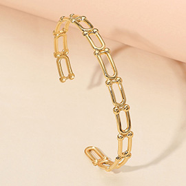 Stainless Steel Hardware Link Cuff Bracelet
