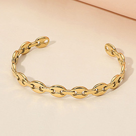 Stainless Steel Mariner Link Cuff Bracelet