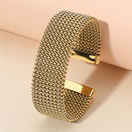 Stainless Steel Mesh Cuff Bracelet