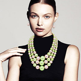 Chunky Pearl Triple Layered Strand Necklace