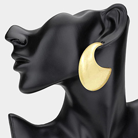 Bold Brushed Metal Crescent Earrings