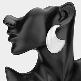 Bold Brushed Metal Crescent Earrings
