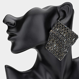 Bold Bling Studded Abstract Plate Earrings
