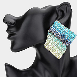 Bold Bling Studded Abstract Plate Earrings