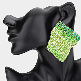 Bold Bling Studded Abstract Plate Earrings