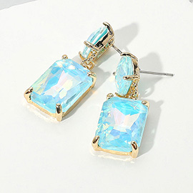 Square Rectangle Link Dangle Evening Earrings