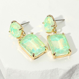 Square Rectangle Link Dangle Evening Earrings