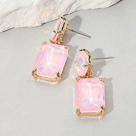 Square Rectangle Link Dangle Evening Earrings
