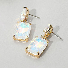 Square Rectangle Link Dangle Evening Earrings