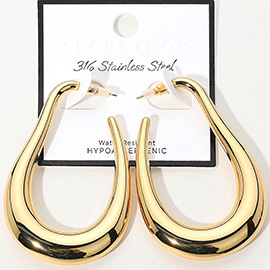 SECRET BOX_Stainless Steel Abstract Hoop Earrings