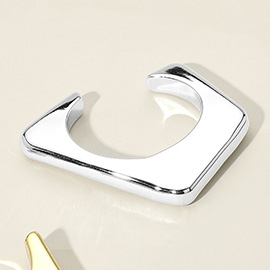 Geometric Metal Flat Cuff Bracelet