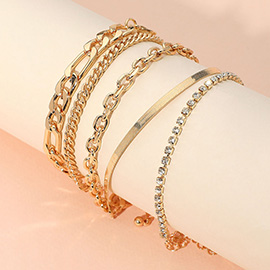 5PCS - Metal Chain Bracelet Set